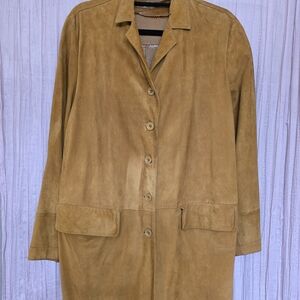 Elegant Tan Suede Trench Coat